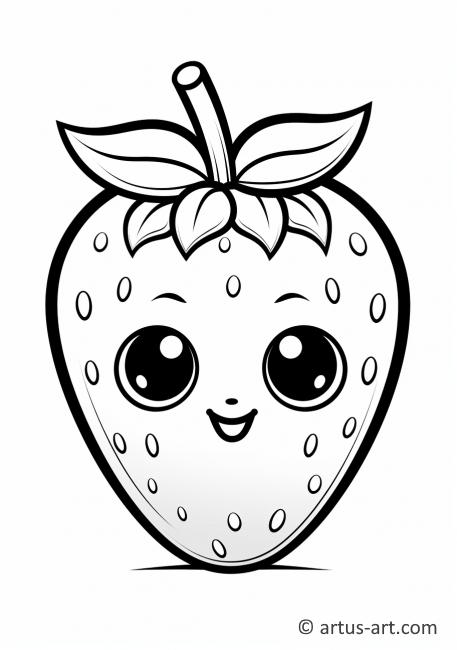 Strawberry Character Coloring Page
